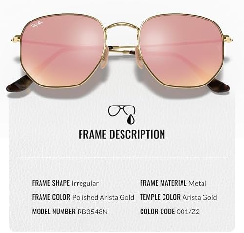Ray Ban RB3548N HEXAGONAL FLAT LENSES Square Round Shape Sunglasses with Official Eyewear Kit