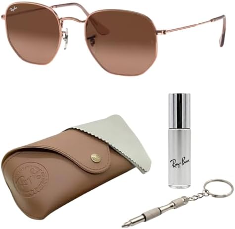 Ray Ban RB3548N HEXAGONAL FLAT LENSES Square Round Shape Sunglasses with Official Eyewear Kit