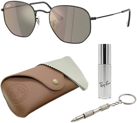 Ray Ban RB3548N HEXAGONAL FLAT LENSES Square Round Shape Sunglasses with Official Eyewear Kit