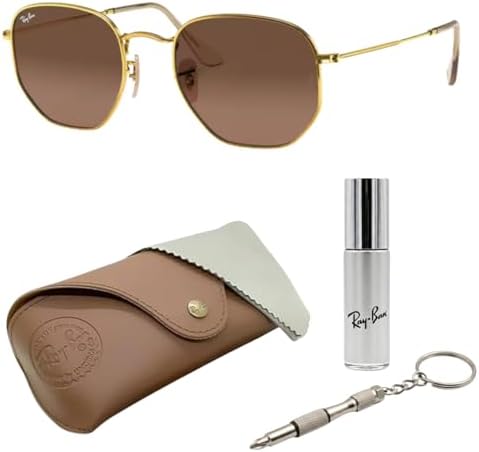 Ray Ban RB3548N HEXAGONAL FLAT LENSES Square Round Shape Sunglasses with Official Eyewear Kit