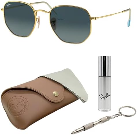 Ray Ban RB3548N HEXAGONAL FLAT LENSES Square Round Shape Sunglasses with Official Eyewear Kit