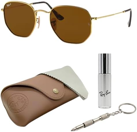 Ray Ban RB3548N HEXAGONAL FLAT LENSES Square Round Shape Sunglasses with Official Eyewear Kit