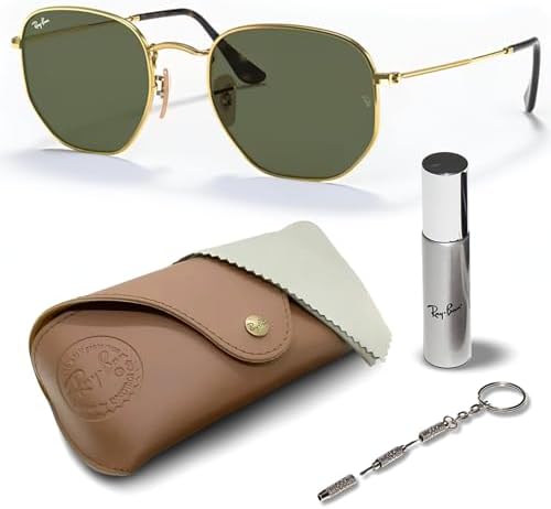 Ray Ban RB3548N HEXAGONAL FLAT LENSES Square Round Shape Sunglasses with Official Eyewear Kit