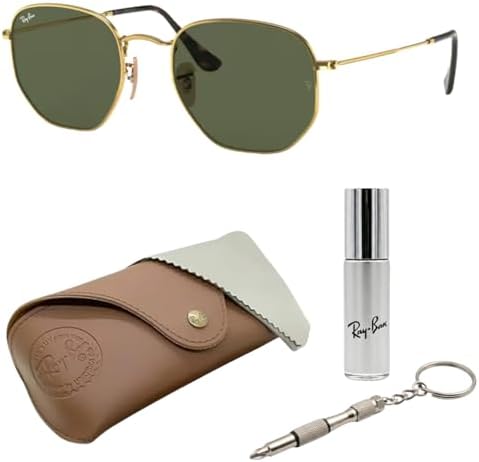 Ray Ban RB3548N HEXAGONAL FLAT LENSES Square Round Shape Sunglasses with Official Eyewear Kit