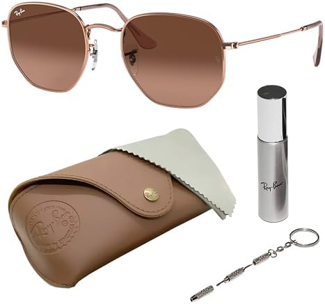 Ray Ban RB3548N HEXAGONAL FLAT LENSES Square Round Shape Sunglasses with Official Eyewear Kit
