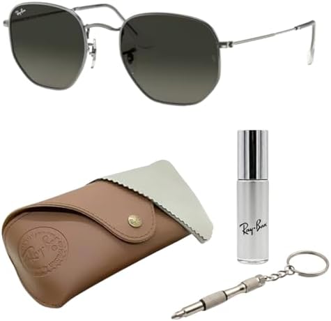 Ray Ban RB3548N HEXAGONAL FLAT LENSES Square Round Shape Sunglasses with Official Eyewear Kit