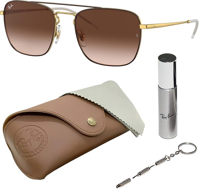 Ray Ban RB3588 Square Shaped Sunglasses for Men & Women with Official RAYBAN Eyewear Kit