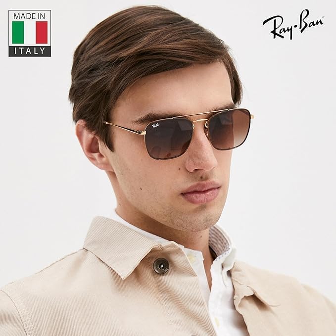 Ray Ban RB3588 Square Shaped Sunglasses for Men & Women with Official RAYBAN Eyewear Kit