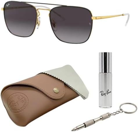 Ray Ban RB3588 Square Shaped Sunglasses for Men & Women with Official RAYBAN Eyewear Kit