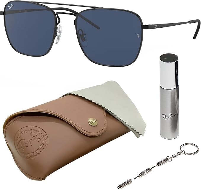 Ray Ban RB3588 Square Shaped Sunglasses for Men & Women with Official RAYBAN Eyewear Kit