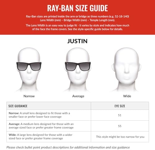 Ray Ban RB4165 Justin Rectangular Sunglasses