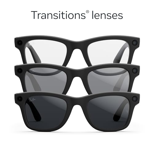 Ray Ban   Meta Wayfarer  Gen 2    Matte Black  Transitions  Grey lenses