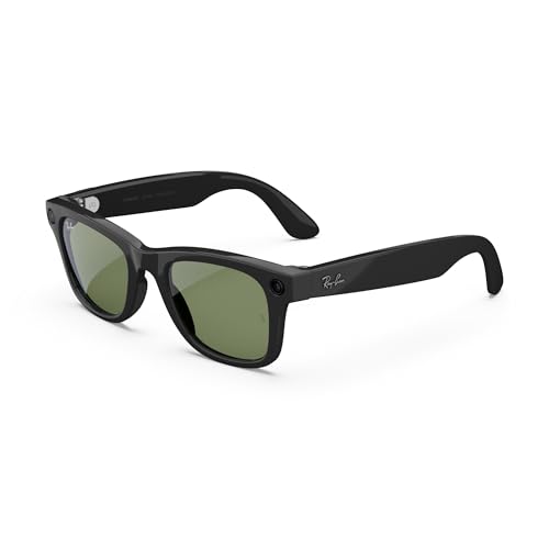 Ray Ban   Meta Wayfarer Large  Gen 2    Shiny Black  Green lenses
