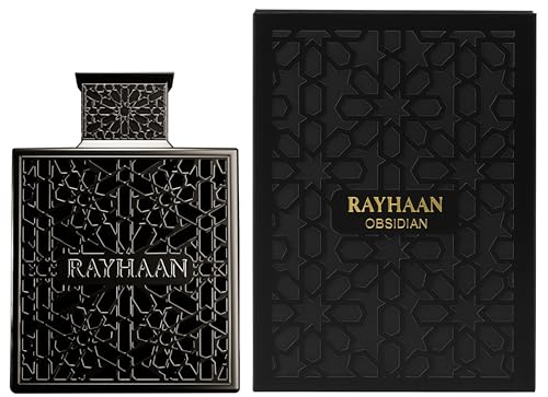 Rayhaan Obsidian   Woody  Spicy  Amber  Masculine   Eau de Parfum Long Lasting Fragrance for Men  3 4 Ounce / 100 ml
