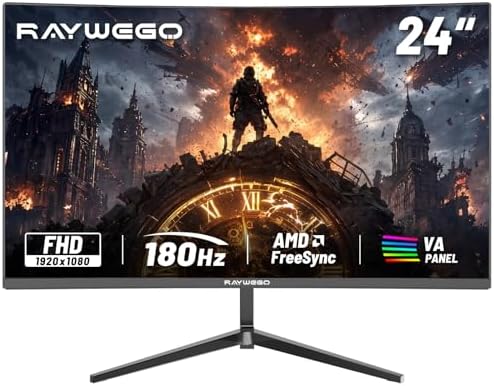 Raywego 27 inch 2K Gaming Monitor 180Hz  QHD 2560x1440 Computer Monitor  AMD FreeSync  HDMI 2 0 x2  DisplayPort  99  sRGB for Gamers