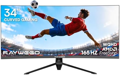 Raywego 27 inch 2K Gaming Monitor 180Hz  QHD 2560x1440 Computer Monitor  AMD FreeSync  HDMI 2 0 x2  DisplayPort  99  sRGB for Gamers