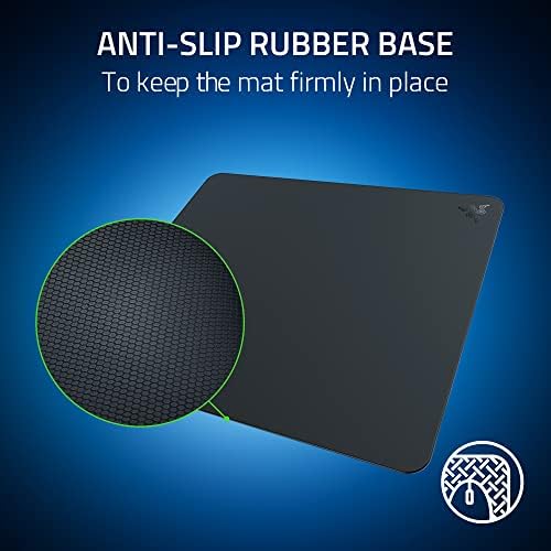 Razer Atlas Tempered Glass Gaming Mouse Mat  Ultra Smooth Micro Etched Surface   Dirt and Scratch Resistant   Anti Slip Base   Quiet Mouse Movements   Black