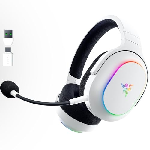 Razer Barracuda X Chroma Wireless Gaming Headset  2 4GHz Wireless & Bluetooth   Lightweight   Chroma RGB   40mm Drivers   Cardioid Mic   70 Hr Battery   for PC  Mac  PS5  Switch 2  Smartphone   White