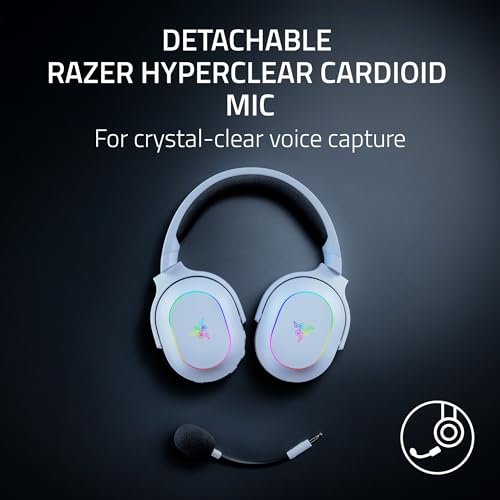 Razer Barracuda X Chroma Wireless Gaming Headset  2 4GHz Wireless & Bluetooth   Lightweight   Chroma RGB   40mm Drivers   Cardioid Mic   70 Hr Battery   for PC  Mac  PS5  Switch 2  Smartphone   White