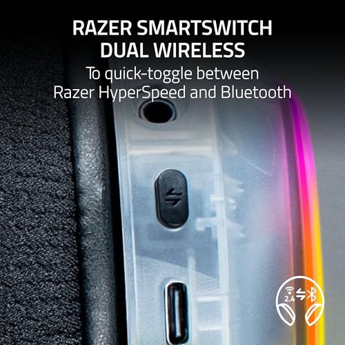 Razer Barracuda X Chroma Wireless Gaming Headset  2 4GHz Wireless & Bluetooth   Lightweight   Chroma RGB   40mm Drivers   Cardioid Mic   70 Hr Battery   for PC  Mac  PS5  Switch 2  Smartphone   White