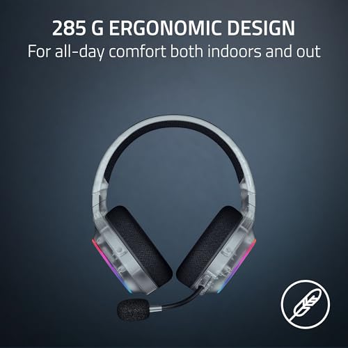 Razer Barracuda X Chroma Wireless Gaming Headset  2 4GHz Wireless & Bluetooth   Lightweight   Chroma RGB   40mm Drivers   Cardioid Mic   70 Hr Battery   for PC  Mac  PS5  Switch 2  Smartphone   White