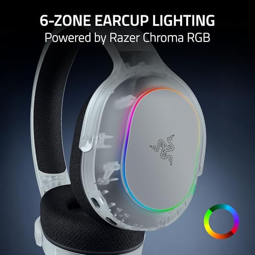 Razer Barracuda X Chroma Wireless Gaming Headset  2 4GHz Wireless & Bluetooth   Lightweight   Chroma RGB   40mm Drivers   Cardioid Mic   70 Hr Battery   for PC  Mac  PS5  Switch 2  Smartphone   White