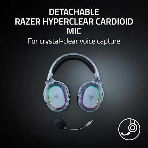 Razer Barracuda X Chroma Wireless Gaming Headset  2 4GHz Wireless & Bluetooth   Lightweight   Chroma RGB   40mm Drivers   Cardioid Mic   70 Hr Battery   for PC  Mac  PS5  Switch 2  Smartphone   White