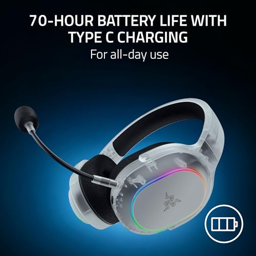 Razer Barracuda X Chroma Wireless Gaming Headset  2 4GHz Wireless & Bluetooth   Lightweight   Chroma RGB   40mm Drivers   Cardioid Mic   70 Hr Battery   for PC  Mac  PS5  Switch 2  Smartphone   White