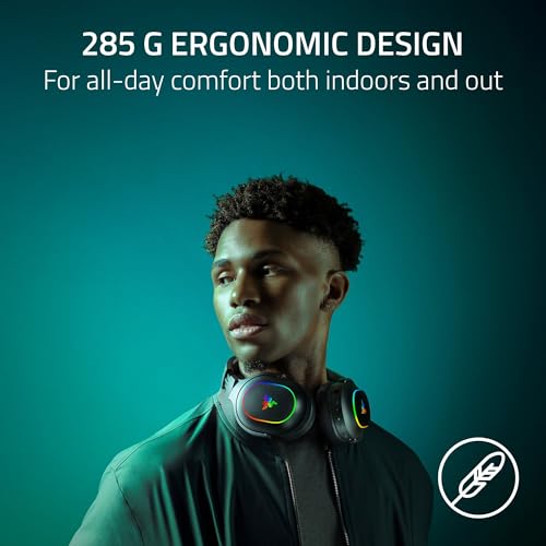 Razer Barracuda X Chroma Wireless Gaming Headset  2 4GHz Wireless & Bluetooth   Lightweight   Chroma RGB   40mm Drivers   Cardioid Mic   70 Hr Battery   for PC  Mac  PS5  Switch 2  Smartphone   White