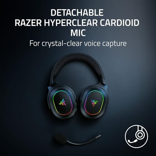 Razer Barracuda X Chroma Wireless Gaming Headset  2 4GHz Wireless & Bluetooth   Lightweight   Chroma RGB   40mm Drivers   Cardioid Mic   70 Hr Battery   for PC  Mac  PS5  Switch 2  Smartphone   White