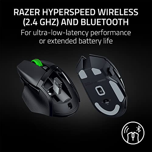 Razer Basilisk V3 X HyperSpeed Customizable Wireless Gaming Mouse  Mechanical Switches Gen 2 5G Advanced 18K Optical Sensor   Chroma RGB 9 Programmable Controls 535 Hr Battery Classic Black