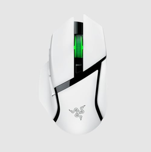 Razer Basilisk V3 X HyperSpeed Customizable Wireless Gaming Mouse  Mechanical Switches Gen 2 5G Advanced 18K Optical Sensor   Chroma RGB   9 Programmable Controls   White  Renewed