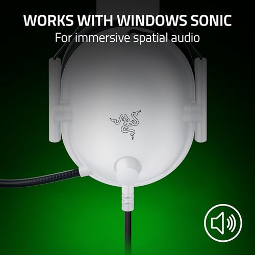 Razer BlackShark V2 X Gaming Headset   White   3 5mm Jack   Compatible w/Xbox Series X S  PS5  PC  Switch   Cardioid Mic  Noise Isolating Earcups  Renewed