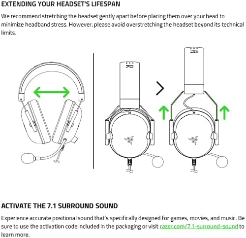 Razer BlackShark V2 X Gaming Headset  7 1 Surround Sound   50mm Drivers   Memory Foam Cushion   For PC  PS4  PS5  Switch   3 5mm Audio Jack   Black