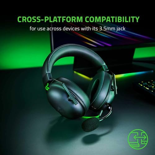 Razer BlackShark V2 X Gaming Headset  7 1 Surround Sound   50mm Drivers   Memory Foam Cushion   For PC  PS4  PS5  Switch   3 5mm Audio Jack   Black