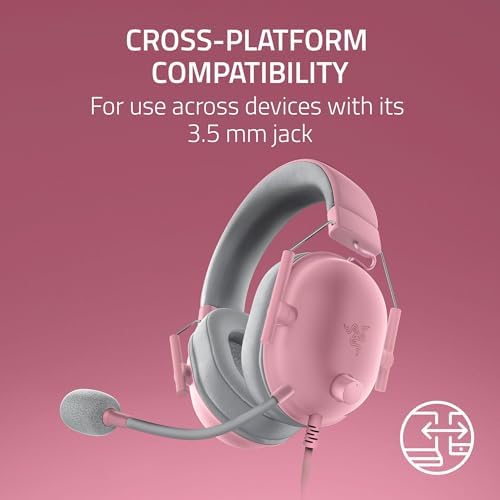 Razer BlackShark V2 X Gaming Headset  7 1 Surround Sound   50mm Drivers   Memory Foam Cushion   For PC  PS4  PS5  Switch   3 5mm Audio Jack   Black