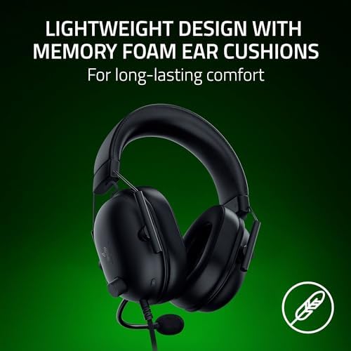 Razer BlackShark V2 X Gaming Headset  7 1 Surround Sound   50mm Drivers   Memory Foam Cushion   For PC  PS4  PS5  Switch   3 5mm Audio Jack   Black
