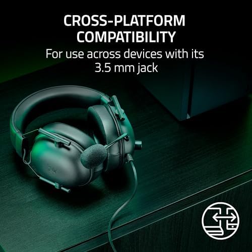 Razer BlackShark V2 X Gaming Headset  7 1 Surround Sound   50mm Drivers   Memory Foam Cushion   For PC  PS4  PS5  Switch   3 5mm Audio Jack   Black
