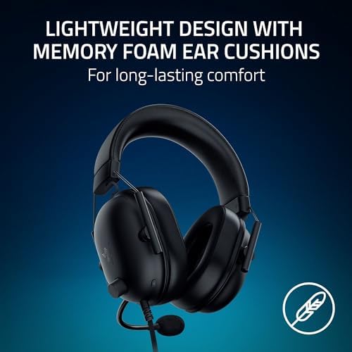 Razer BlackShark V2 X Gaming Headset  7 1 Surround Sound   50mm Drivers   Memory Foam Cushion   For PC  PS4  PS5  Switch   3 5mm Audio Jack   Black