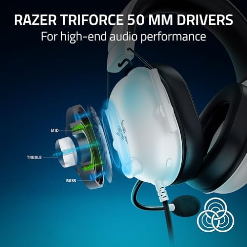 Razer BlackShark V2 X Gaming Headset  7 1 Surround Sound   50mm Drivers   Memory Foam Cushion   For PC  PS4  PS5  Switch   3 5mm Audio Jack   Black