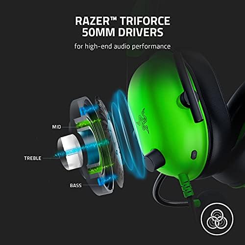 Razer BlackShark V2 X Gaming Headset  7 1 Surround Sound   50mm Drivers   Memory Foam Cushion   For PC  PS4  PS5  Switch   3 5mm Audio Jack   Black