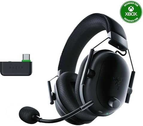Razer BlackShark V2 Pro Wireless Xbox Gaming Headset  50mm Drivers   Super Wideband Mic   Noise Isolating Earcups   for Xbox  PS5  Nintendo Switch 2  PC  Mac   Bluetooth  USB C   70hr Battery   Black