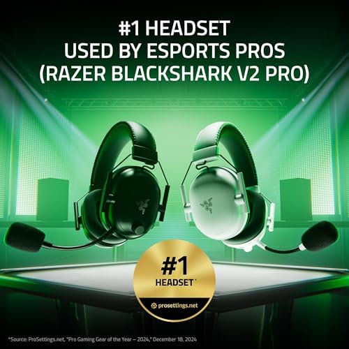 Razer BlackShark V2 Pro Wireless Xbox Gaming Headset  50mm Drivers   Super Wideband Mic   Noise Isolating Earcups   for Xbox  PS5  Nintendo Switch 2  PC  Mac   Bluetooth  USB C   70hr Battery   Black