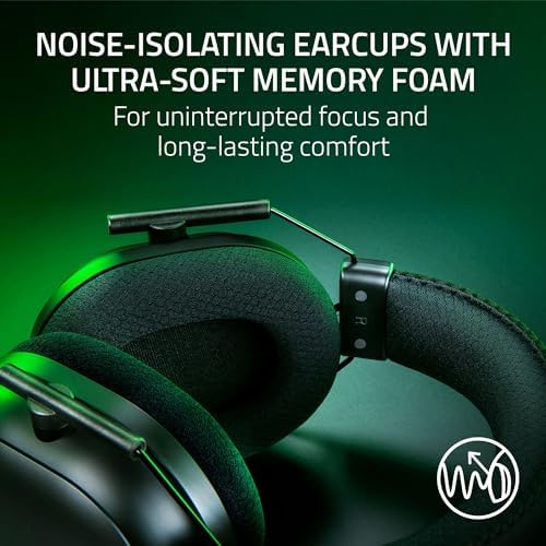 Razer BlackShark V2 Pro Wireless Xbox Gaming Headset  50mm Drivers   Super Wideband Mic   Noise Isolating Earcups   for Xbox  PS5  Nintendo Switch 2  PC  Mac   Bluetooth  USB C   70hr Battery   Black
