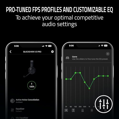 Razer BlackShark V3 Pro Wireless ANC Gaming Headset for Xbox: Full Band Mic - 50mm Drivers - 2.4 GHz, Bluetooth, USB, 3.5mm - Works with PC, Mac, PS5, Nintendo Switch - Long Battery Life - Black
