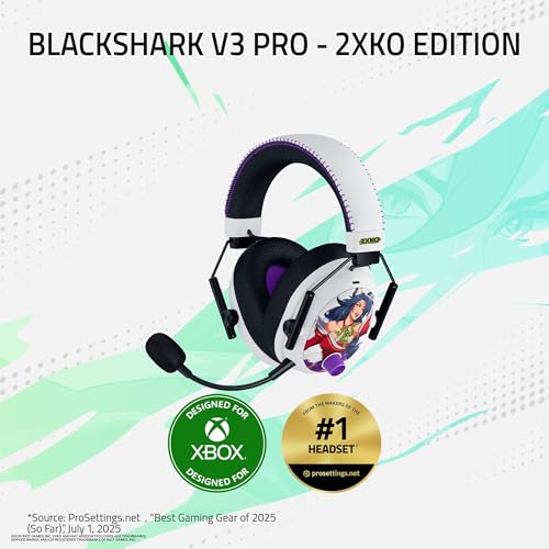 Razer BlackShark V3 Pro Wireless ANC Gaming Headset for PC  Full Band Mic   50mm Drivers   2 4 GHz  Bluetooth  USB  3 5mm   Works with Mac  PS5  Nintendo Switch  Smartphone   70 Hr Battery   Black