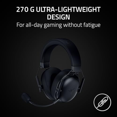 Razer BlackShark V3 X HyperSpeed Wireless Gaming Headset for PC  50mm Drivers   Cardioid Mic   2 4 GHz  Bluetooth  USB   Works with Mac  PS5  Nintendo Switch  Smartphone   70 Hr Battery   Black
