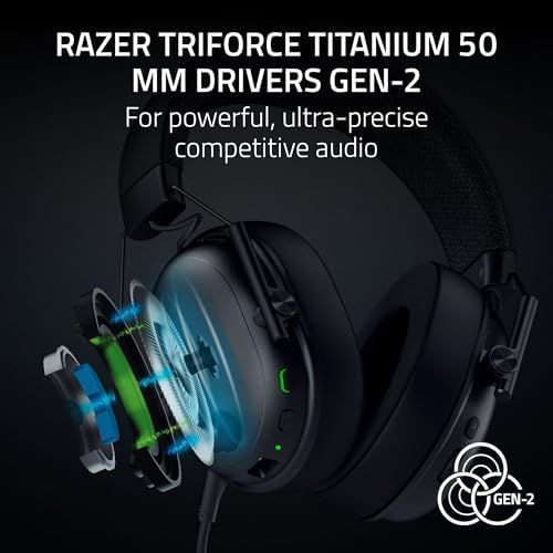 Razer BlackShark V3 Wireless Gaming Headset for PC  50mm Drivers   Super Wideband Mic   2 4 GHz  Bluetooth  USB   Works with Mac  PS5  Nintendo Switch  Smartphone   70 Hr Battery   Black  Renewed 