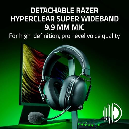 Razer BlackShark V3 Wireless Gaming Headset for PC  50mm Drivers   Super Wideband Mic   2 4 GHz  Bluetooth  USB   Works with Mac  PS5  Nintendo Switch  Smartphone   70 Hr Battery   Black  Renewed 