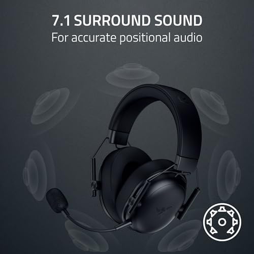 Auriculares para juegos Razer BlackShark V3 X HyperSpeed inalámbricos para PC: Controladores de 50mm - Micrófono cardioide - 2.4 GHz, Bluetooth, USB - Funciona con Mac, PS5, Nintendo Switch